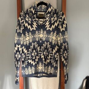 Lucky Brand Navy and White Patterned Cardigan